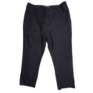 Lauren Ralph Lauren Black Linen Straight Leg Tailored Pants Lined Career 12